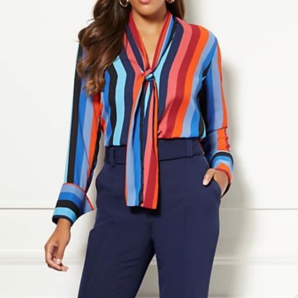Eva Mendes for New York and Co. Size small striped blouse